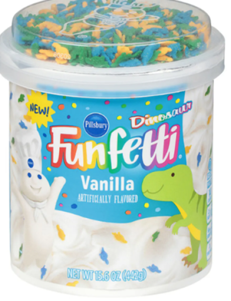 PILLSBURY Funfetti Dinosaur 'Vanilla' Frosting Creme für Kuchen 442 gr